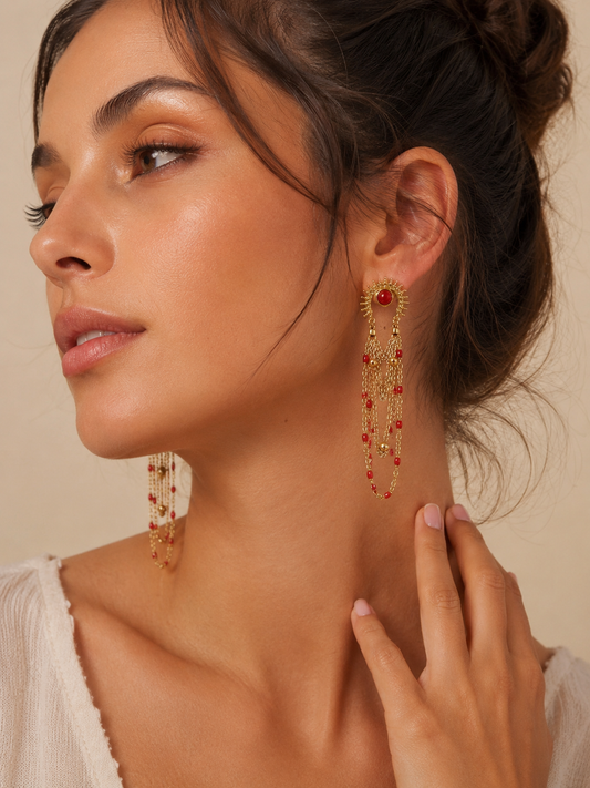 Boucles d'oreilles - Soleil Rubis
