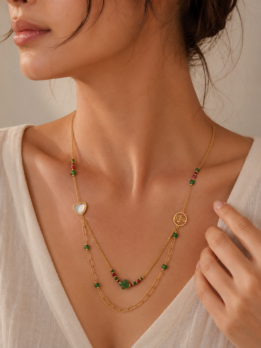 Collier-Emeraude Sacrée