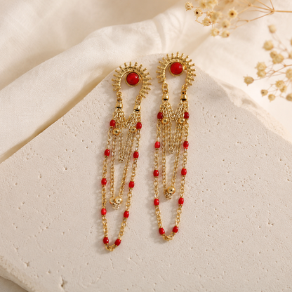 Boucles d'oreilles - Soleil Rubis