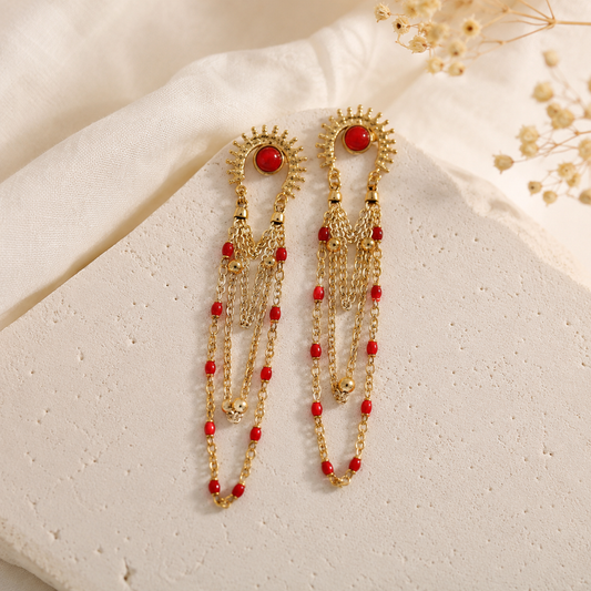 Boucles d'oreilles - Soleil Rubis