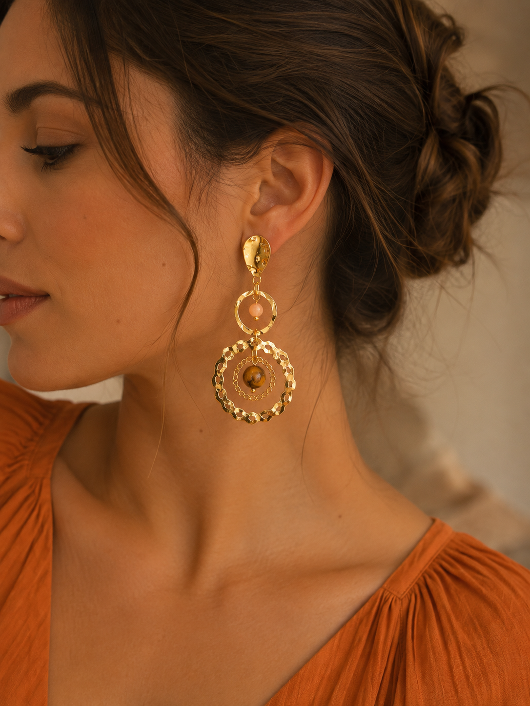 Boucles d'oreilles - Harmonie dorée