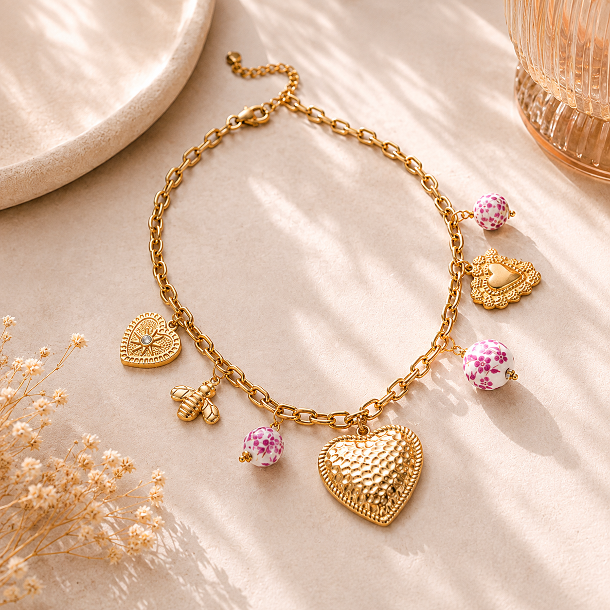 Collier - Coeur de Rose
